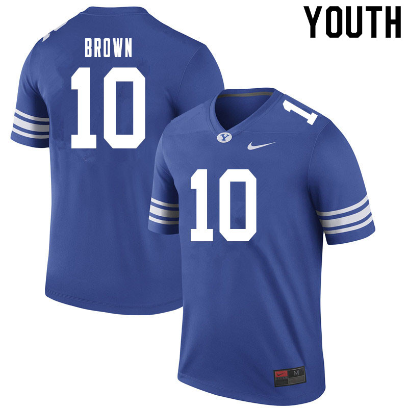 Youth #10 Javelle Brown BYU Cougars College Football Jerseys Sale-Royal